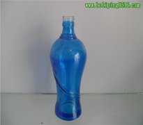 藍(lán)色深加工玻璃瓶酒瓶 高檔玻璃酒瓶 彩色玻璃酒瓶 玻璃酒瓶